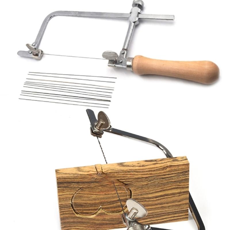 Wood Handle Jewelry Saw U Shaped Saw Frame V Slot Bench Pin Jewelry Tools Perfect Gift for Professional Metalworkers