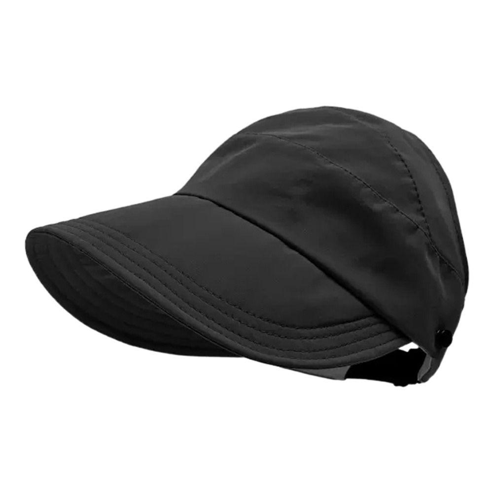 

Tie Ponytail Duckbill Hat Sun Shading Sun Hat Outdoor Duckbill Cap Women чорний