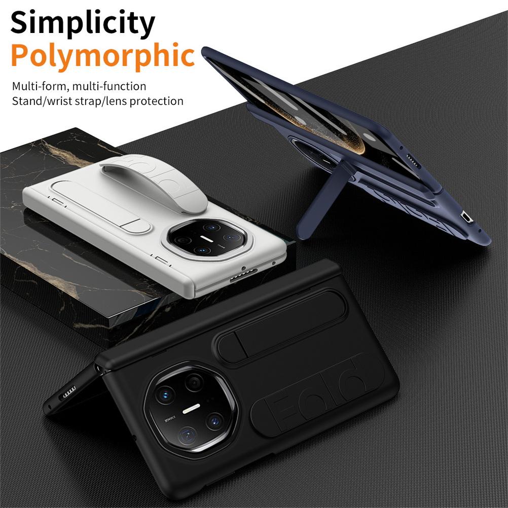 Multifunctional Kicktand Wrist Strap Folding Tempered Glass Protective Film Case For Huawei Mate X6 Mate X5 X3 Protect Cover