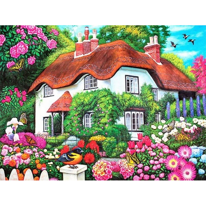 Neue Ankunft 5D DIY Diamant Malerei Landschaft Garten Haus Kit voller Bohrer Stickerei Mosaik Kunst Bild von Strass Dekor