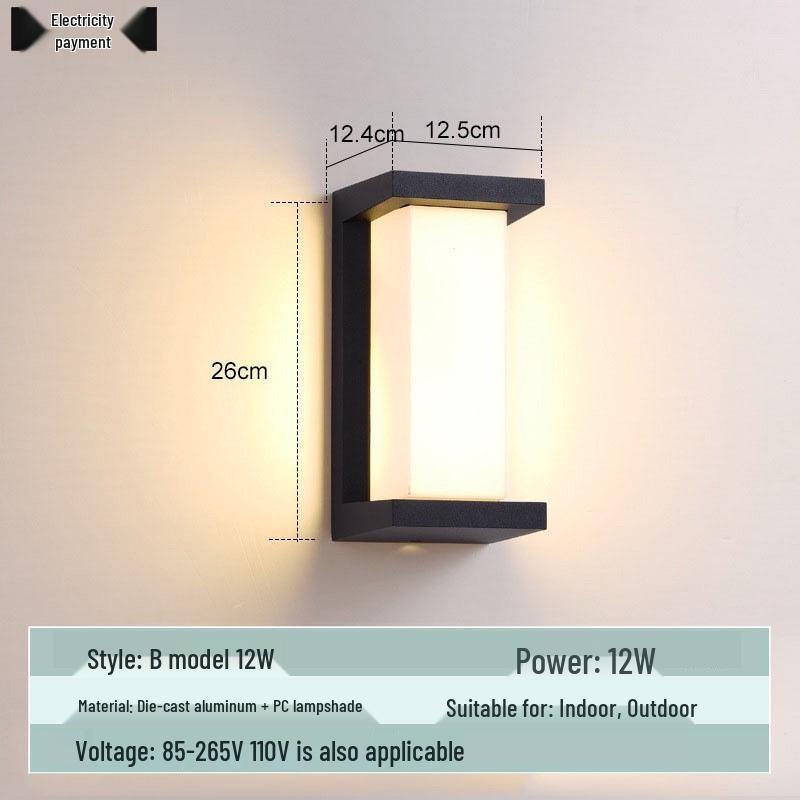 Waterproof Minimalist LED Wall Light with Smart Sensor for Outdoor Use