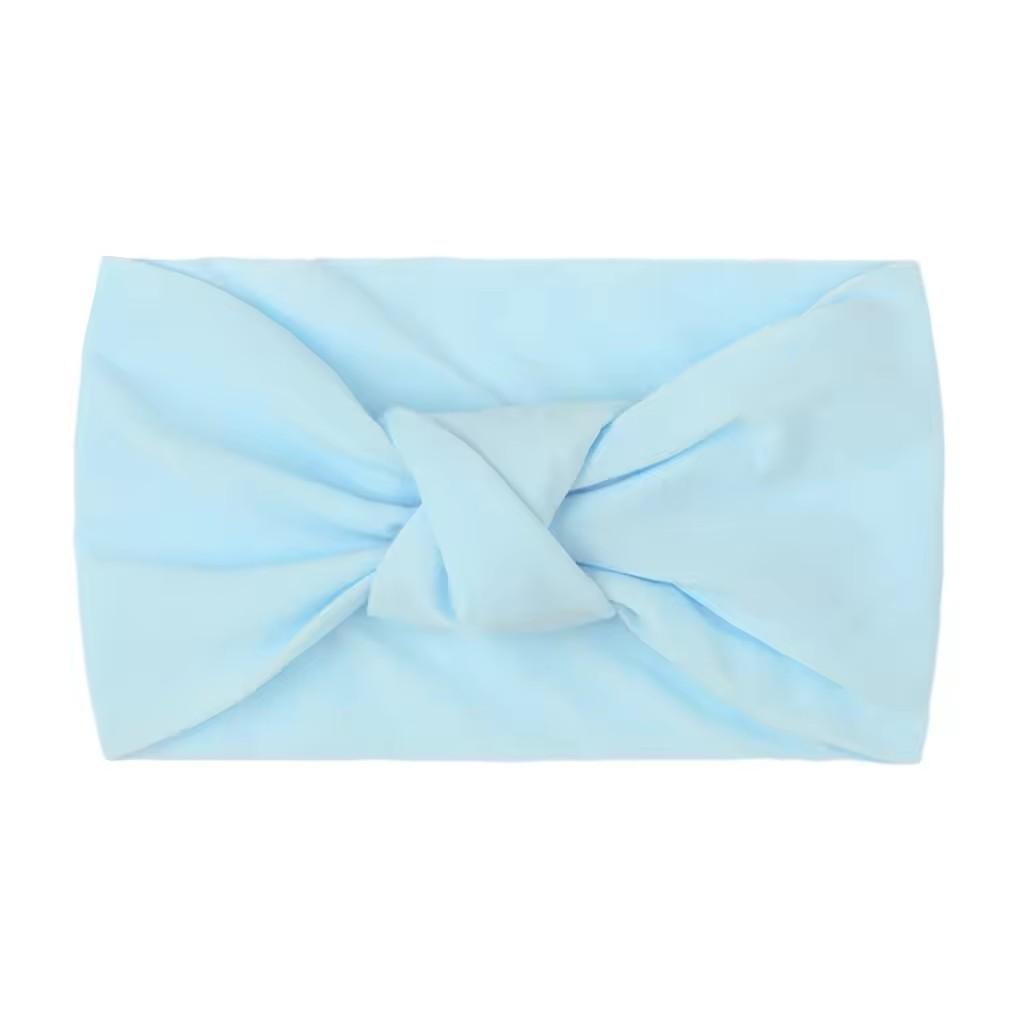 Unisex dětská čelenka s uzlem/Nylonový turban 13-24 měsíců Elastická omyvatelná ekologická pomůcka pro kojence a batolata