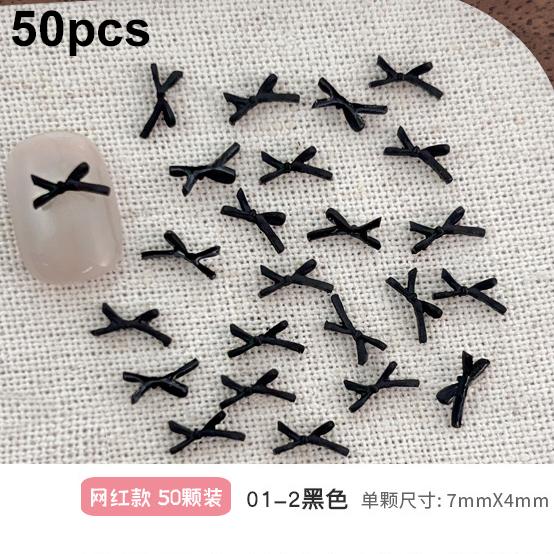 Mixed Cute Mini Colorful Resin Line Bowknot Bow Tie Ribbon Nail Art Decorations DIY Manicure Rhinestones Accessories