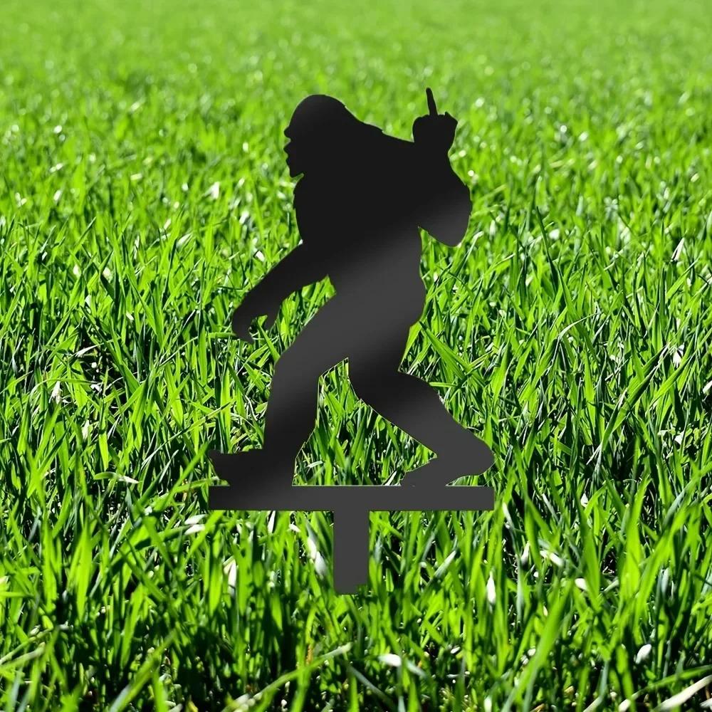 1 estaca de jardim com silhueta de Sasquatch impressionante - decoração durável para áreas externas. Para jardim e pátio. Presente ideal para inauguração de casa ou Halloween.