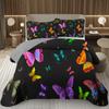 Butterfly Bedspread Twin/Queen/King Watercolor Botanical Floral Coverlet Fantasy Style Bedding Set Reversible Quilted Bedspreads