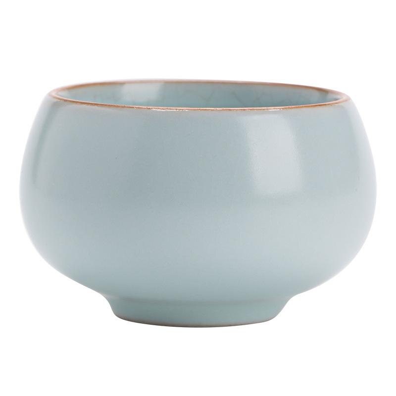 Ru Kiln Tianqing Teacup Household Luohan Ceramic Master Cup Single Cup Tea Set Tea Opening Can Raise a Tea Bowl