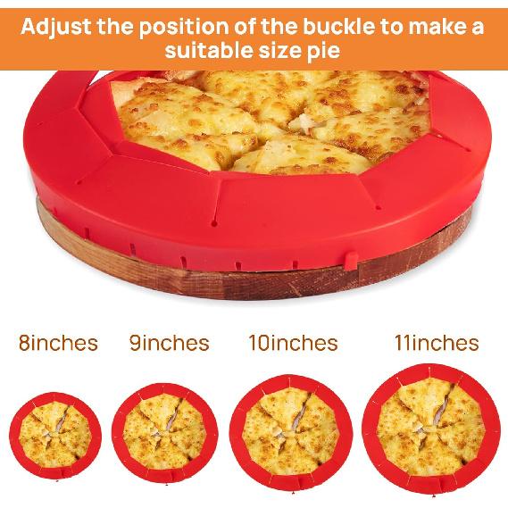 CARGEN Pie Crust Shield, Adjustable Pie Crust Covers for Edges of Pie Silicone Pie Crust Protectors when Baking Pie Baking Accessories 2 Pieces Red