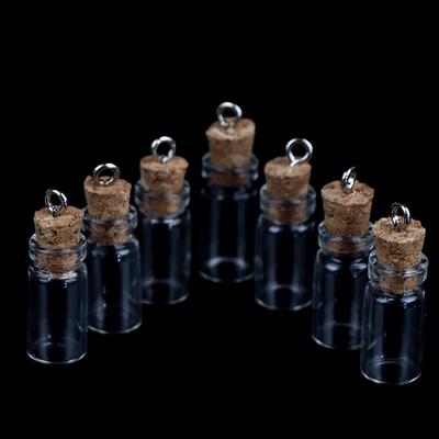 10Pcs Mini Glass Bottles Small Vials Cork Glass Jars Multi Usage Cork Wish Glass