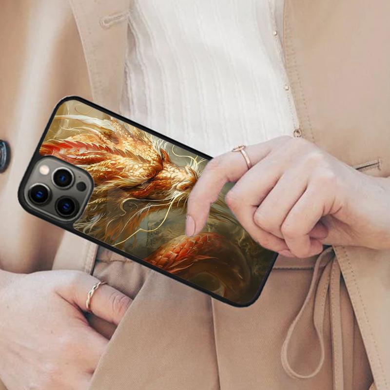 Iluzoryczny Kolor Chiński Smok Magnetyczne Etui na Telefon Dla APPLE iPhone 16 14 13 12 11 Pro Max 15 Plus Bezprzewodowe Ładowanie MagSafe Pokrowiec