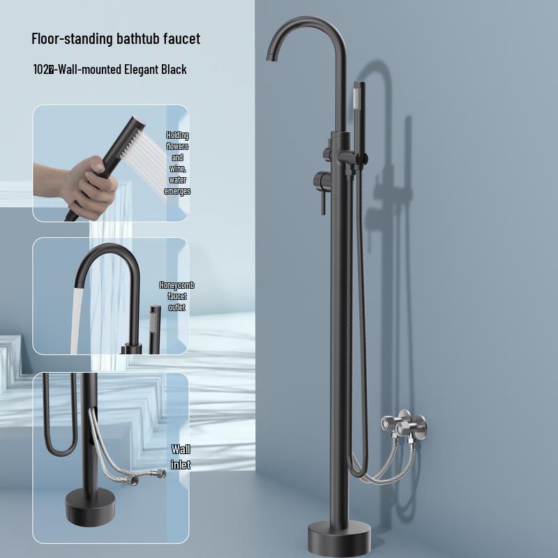 Stainless Steel Wall-Mounted Bathtub Faucet & Shower