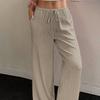 Temperament Casual Pants In Autumn New Product Solid Color Straight Loose Elastic Waist Women's Trousers