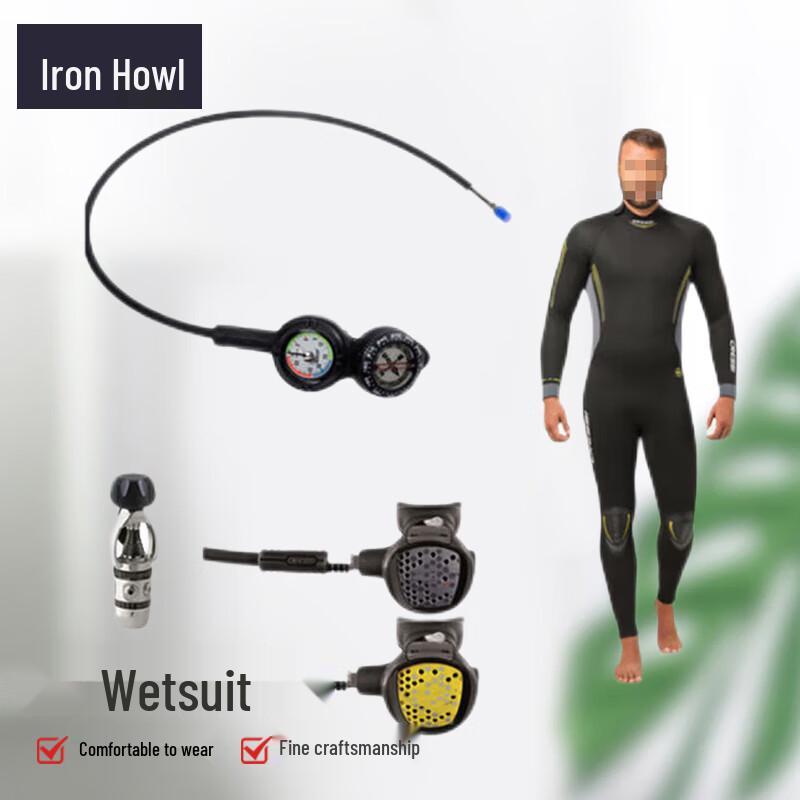 Diving Wetsuit Set with Regulator and Gauges