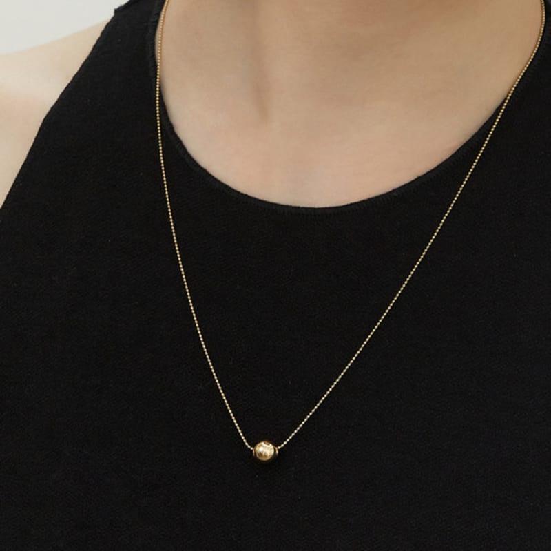 LUNNE Silver 925 8mm Ball Drop Long Necklace #LSN57