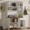 Kitchen Cabinet Visible Door Sideboard with Microwave Stand Opening Shelves Wine Drawer Design Pantry Storage Dining Room Furniture