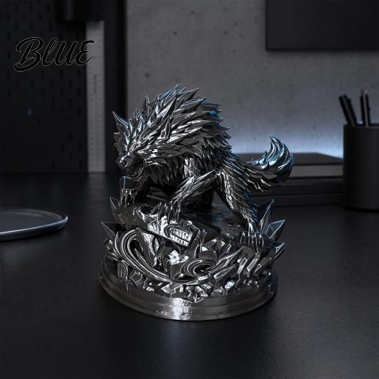 Wolf Desk Decoration 3D Printed Statue Howling Figurine