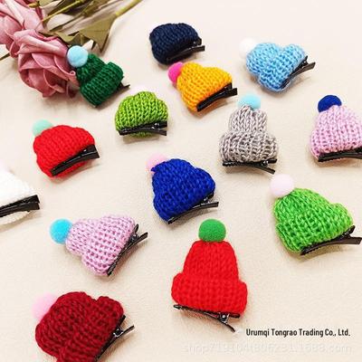 Mini Gorro de Lana Coreano Decoración Navideña DIY Accesorios para el Cabello y Suministros de Joyería