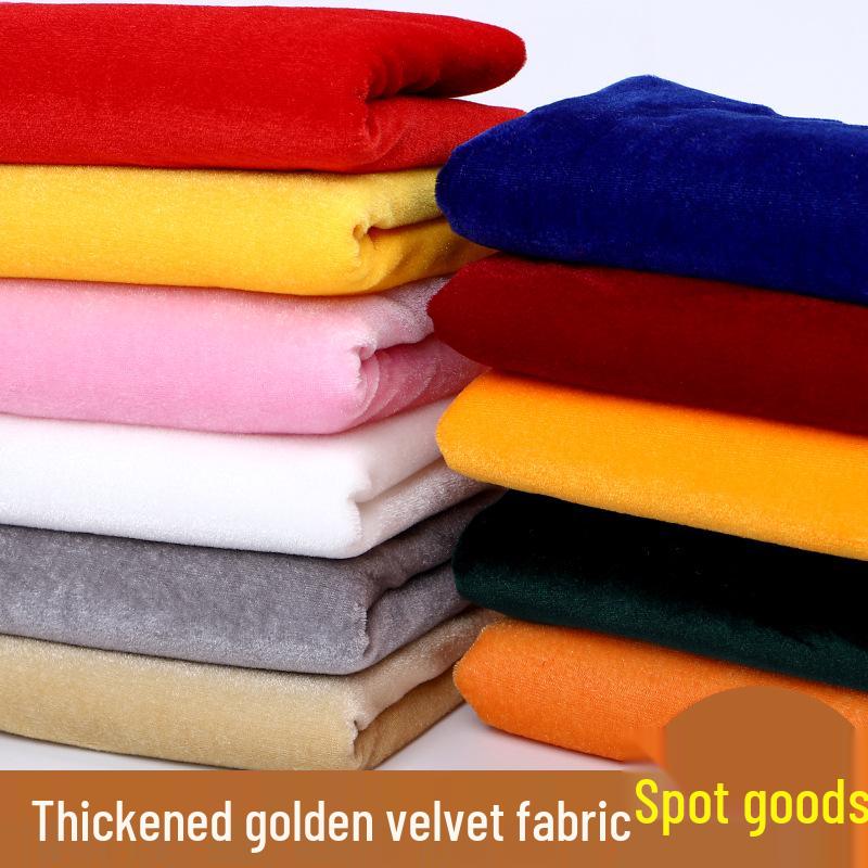 Gold Velvet Dense Fabric for Stage Curtains and Tablecloths