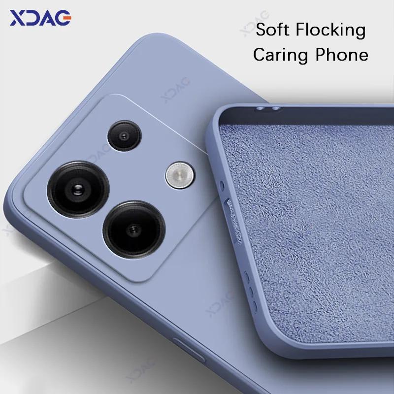 Śliczne kwadratowe silikonowe etui z płynnym silikonem do Xiaomi POCO X6 Pro Neo 5G Luksusowe miękkie etui na telefon POCOX6 X6Pro X6Neo Coque