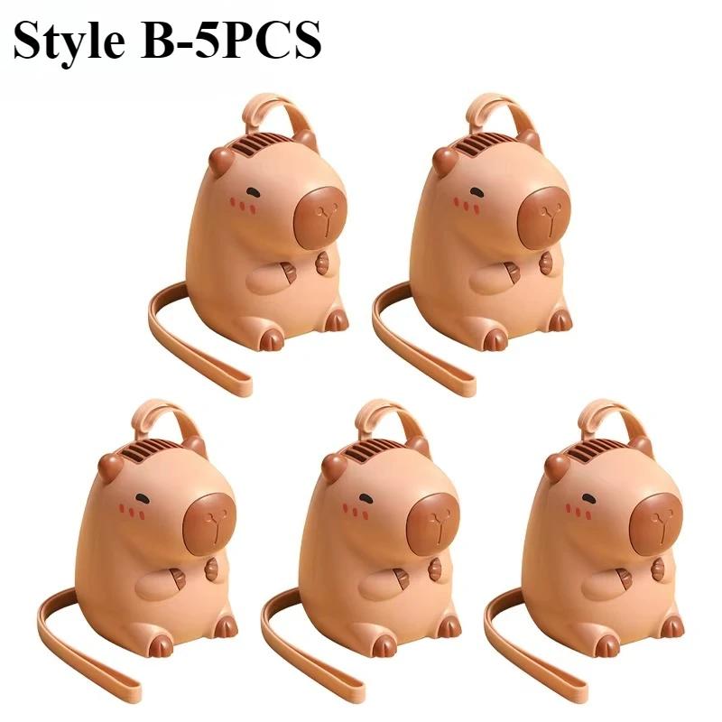1-10PCS Capybara Neck Fan Portable USB Rechargeable Cartoon Mini Fan Handheld Cooling for Outdoor Travel Summer Gift