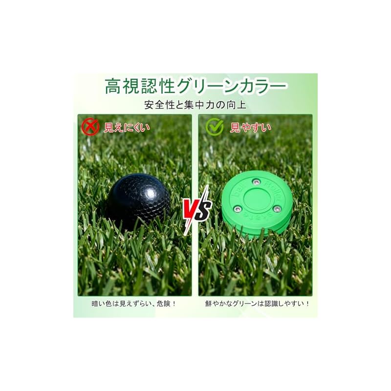 Toddmomy Inline Hockey Puck - Land Training, Handling Practice, Street Hockey, Low Friction, Green, Asphalt, Concrete, Land Use, Practice Hockey