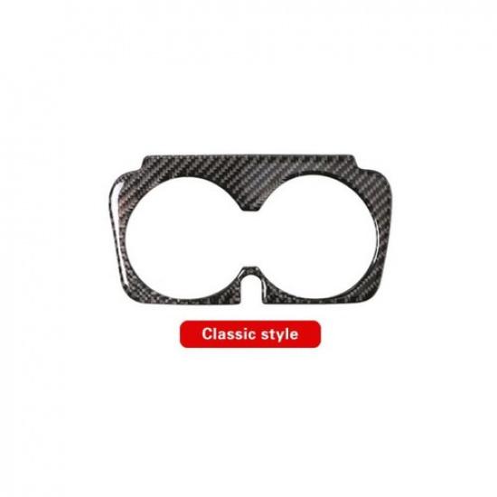 Bright Carbon Fiber Car Center Water Cup Holder Cover For Benz C W205 2015-19