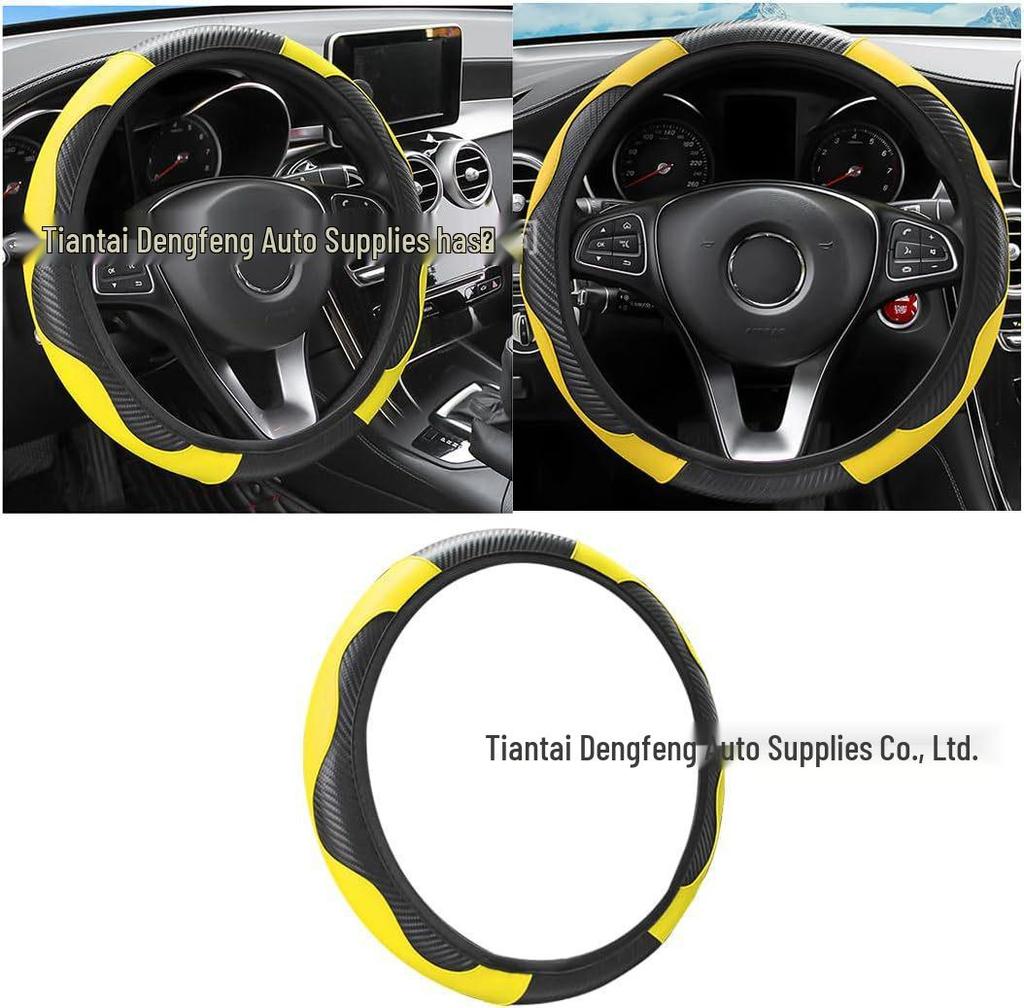 Universal Four-Season Faux Carbon Fiber Steering Wheel Cover for SUVs and Sedans