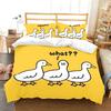 Cute Yellow Duck duvet cover and pillowcases, double cartoon soft bedding set, home bedroom decor, gift for boys and girls