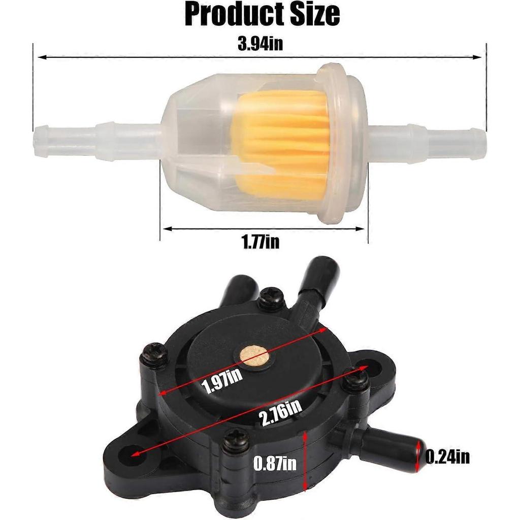 Fuel Pump Kit with Filter, Fuel Pump for Kohler 17HP - 25 HP Briggs and Stratton