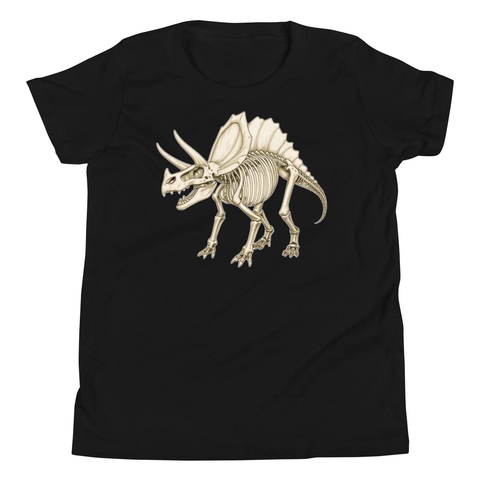 Triceratops Skeleton Dinosaur Paleontologist Fossil Lover Youth T-Shirt 100