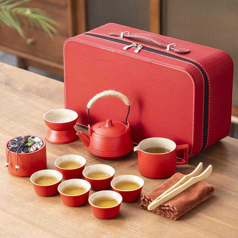 Ceramic Outdoor Camping Portable Travel Tea Set Business Company Events Wedding Gifts