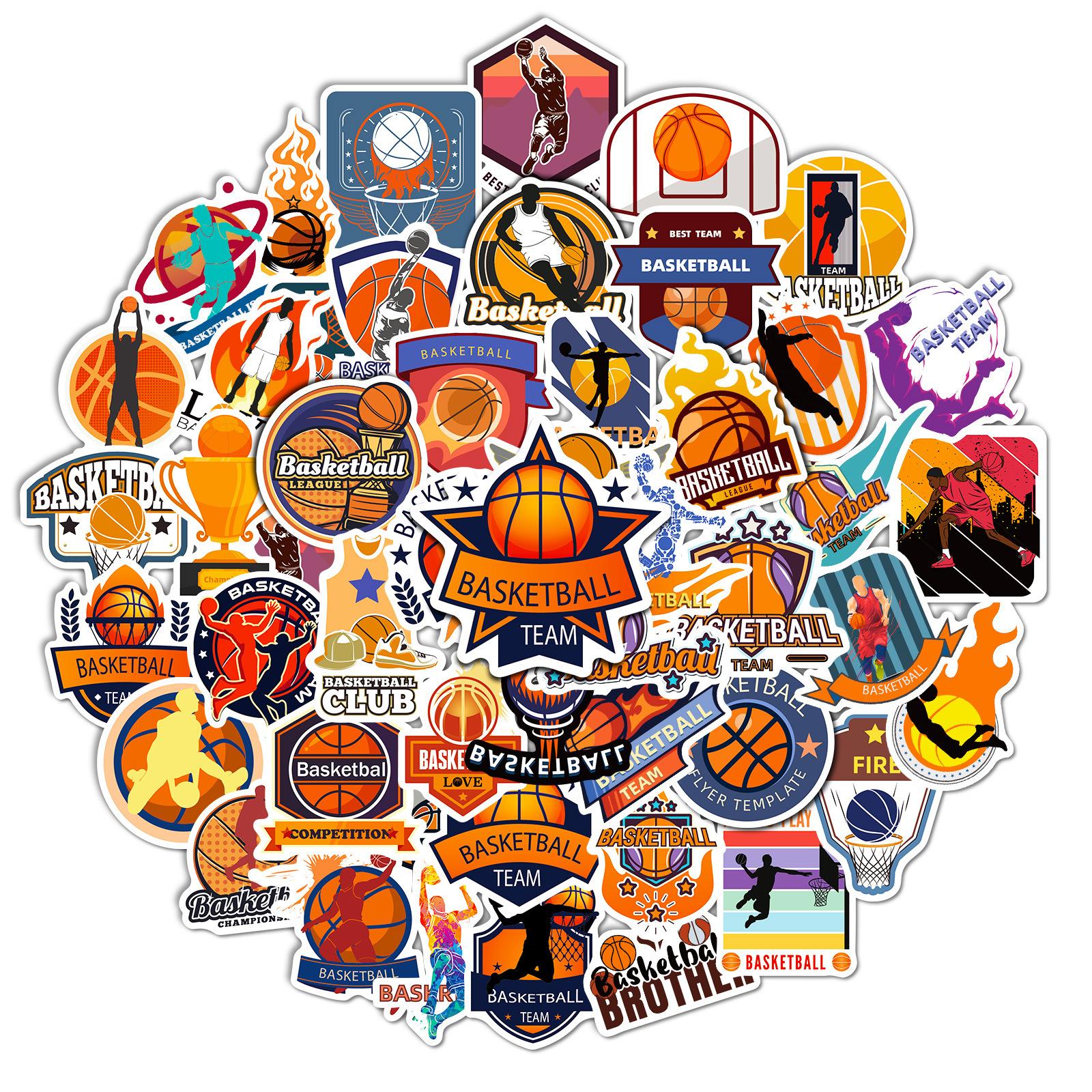 

50 шт. баскетбольные стильные спортивные наклейки для багажа ноутбука скутера водонепроницаемые спортивные наклейки наклейки