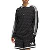 adidas Originals Striped Loose Long Sleeve Polo Shirt Unisex Tops Black JD5196