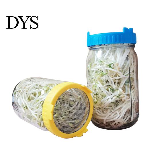 Sprouting Lid Easy To Clean Good Drainage Mason Jar Germinating Plastic Sprout with Stainless Steel Screen for Household Kit