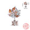 Authentic Original products Copper Metal Colorful tulip flowers animal Cow Pendant Bead Component Compatible With Bracelet High Quality Fine Jewelry