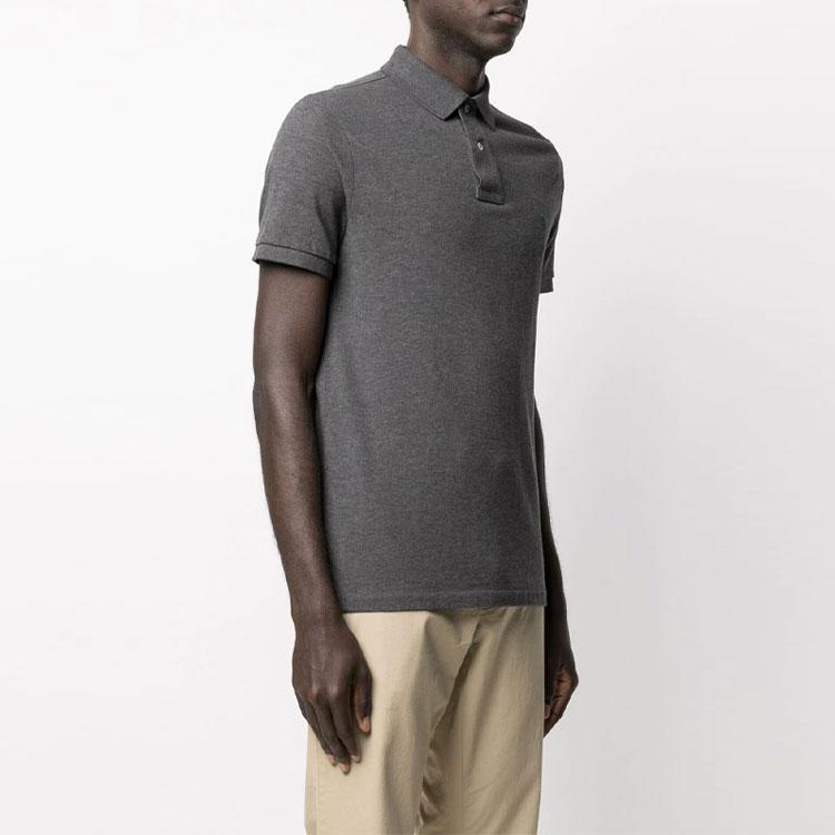 Polo Ralph Lauren Logo Patch Pullover Short Sleeve Polo Shirt Unisex Polo Shirts Gray 710782592-002