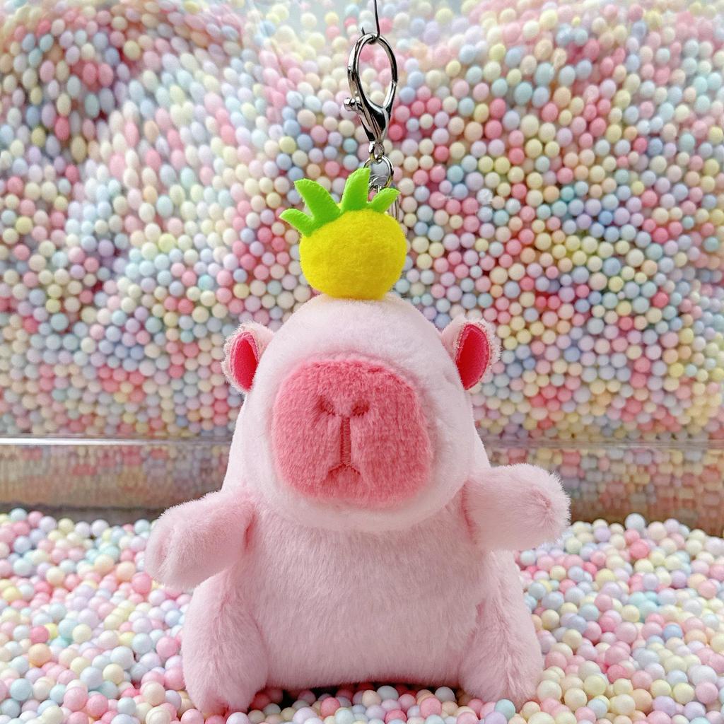 Little Red Book Capybara & Guinea Pig Plush Keychain Ornament