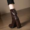 Women's Thick Heel Short Boots 2026 New Trendy Versatile Square Head High Heel Fashion Boots