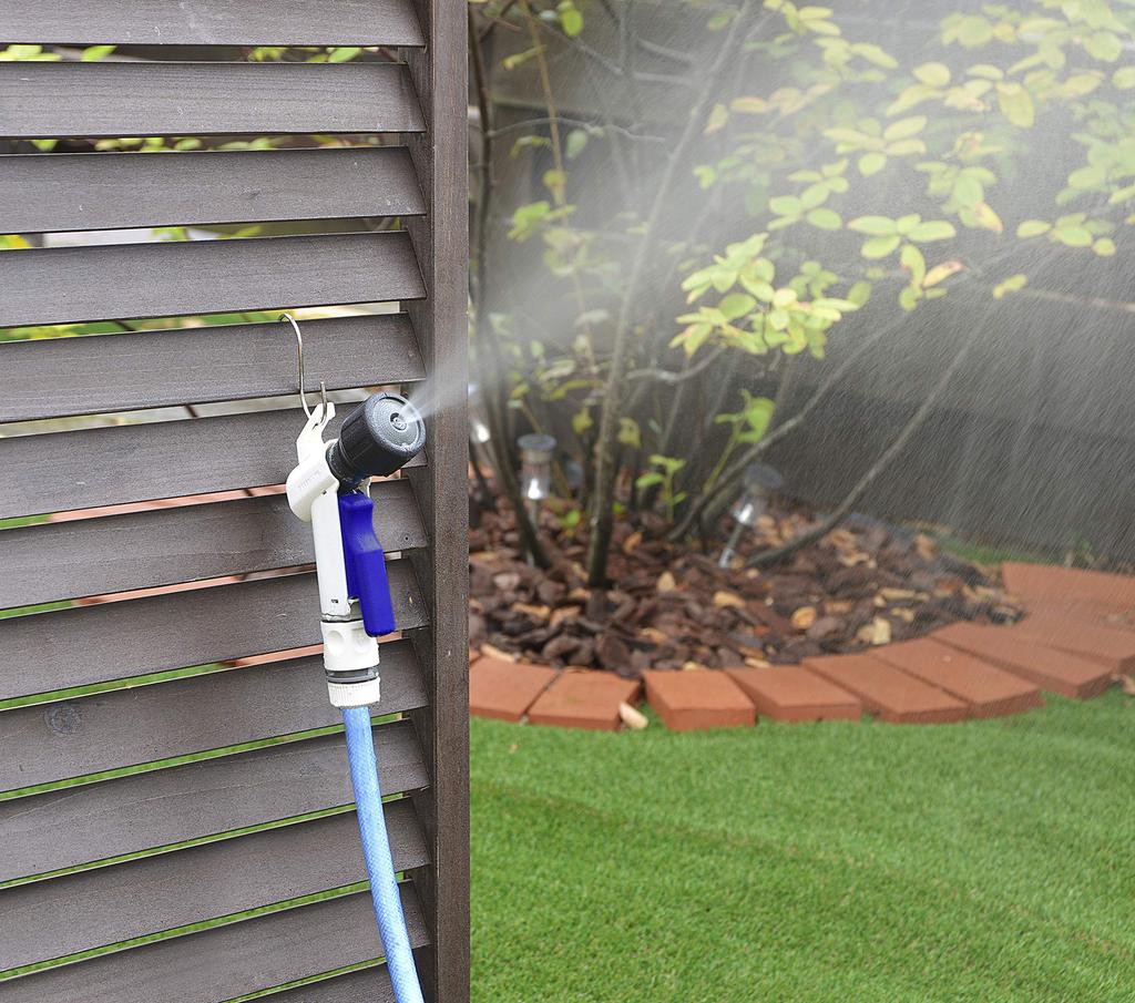 Green Life Watering Convenient for Collecting Water In a Mist for Protection Against Extreme Compact Hook Nozzle, Bucket, Heat, White, Design,