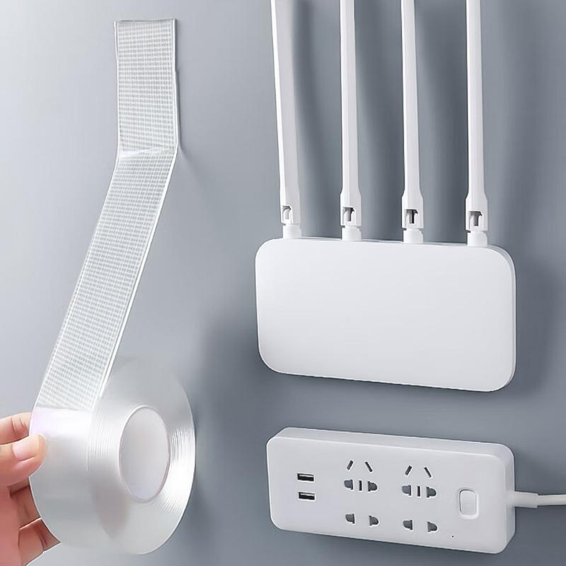 5/1Rolls Extra Strong Nano Double-Sided Tape Clear Removable Waterproof Adhesive Grid Strip for Home Kitchen Bathroom Storage