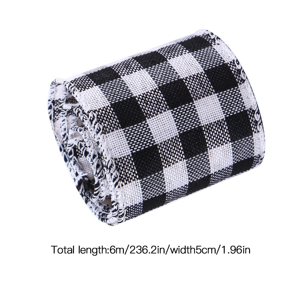 Polyester Gingham Wrapping Ribbon Plaid Burlap Ribbon Christmas Crafts Decoration Braid