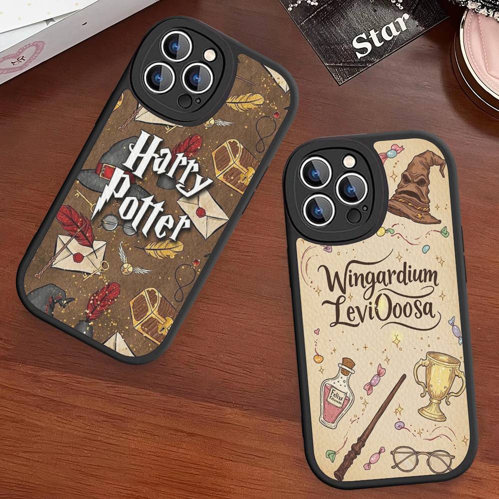 Ataff Harryr P-Potter Logo Phone Case For iPhone 16 15 14 13 12 11 Pro Max Plus Leather Cover