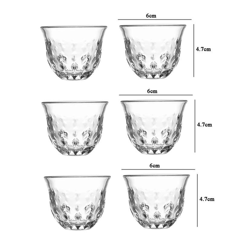 6pcs Sets Small Tea Cup Creative Kung Fu Tea Cup Transparent Water Cup Personalized Drinkware Household Drinking Glasses Gifts