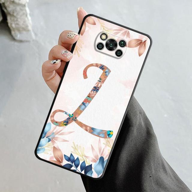 Blumenmuster Blatt Buchstaben Kunst für Xiaomi Poco X3 Nfc X4pro X5 M3 für Mi 12 13 11 10 10t 8 Note10 Lite 11ultra 11t Pro F1 Abdeckung