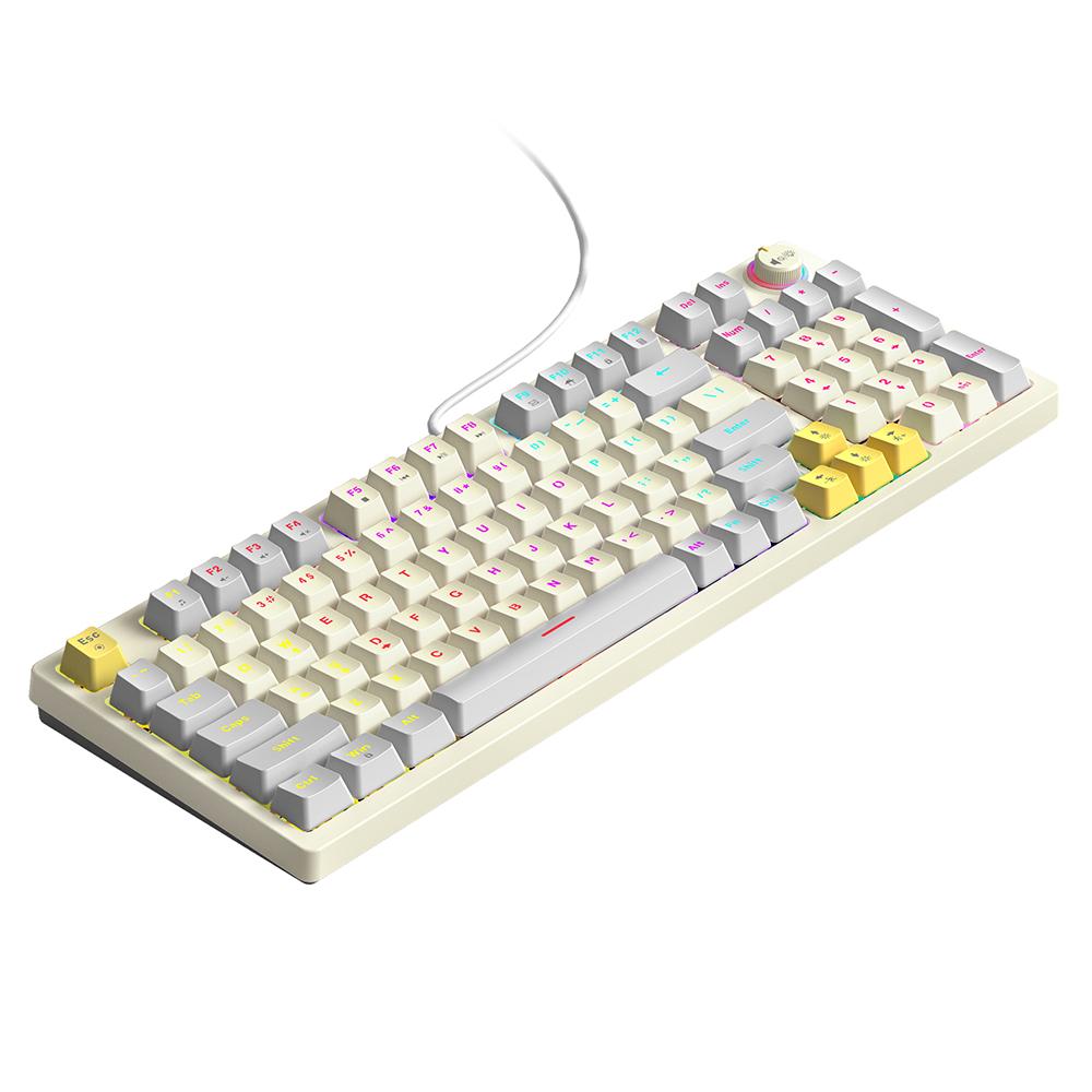 Tastatură mecanică TWOLF T50 96 + 1 taste Tastatură pentru jocuri cu fir ABS de înaltă calitate turnare dublă culoare