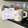 Homemade Atmosphere, Niche Childlike Fun, Spring And Summer Painted Lines, Butterfly Ceramic Cup, Coffee Cup, Water Cup 340M