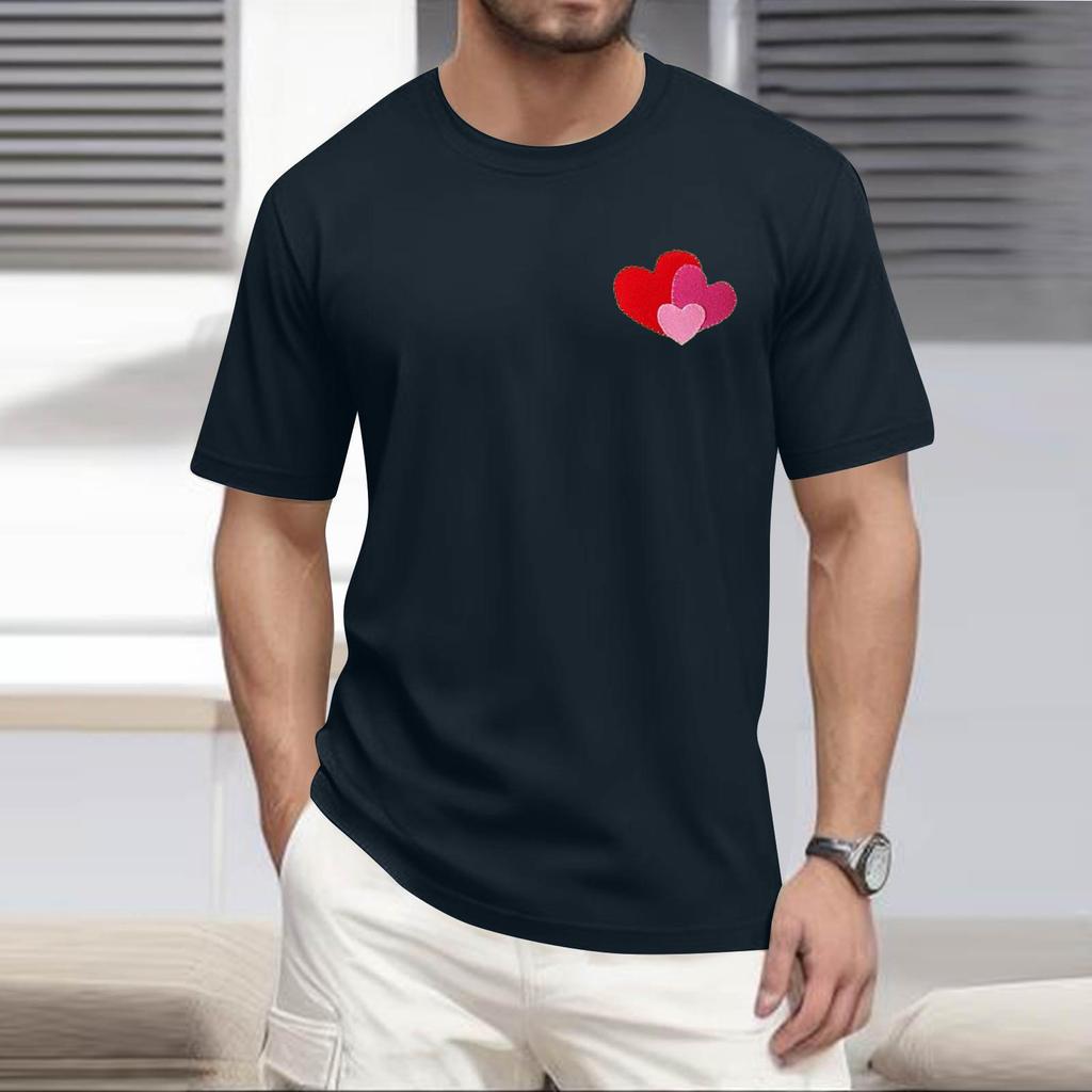 Men's  Popular T-shirt Printed Round Neck Short Sleeve T-shirt