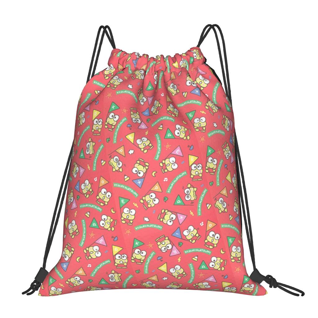 Custom K-KeroKeroKeroppies Drawstring Bags Men Women Foldable Sports Gym Sackpack Frog Cartoon Shopping Storage Backpacks