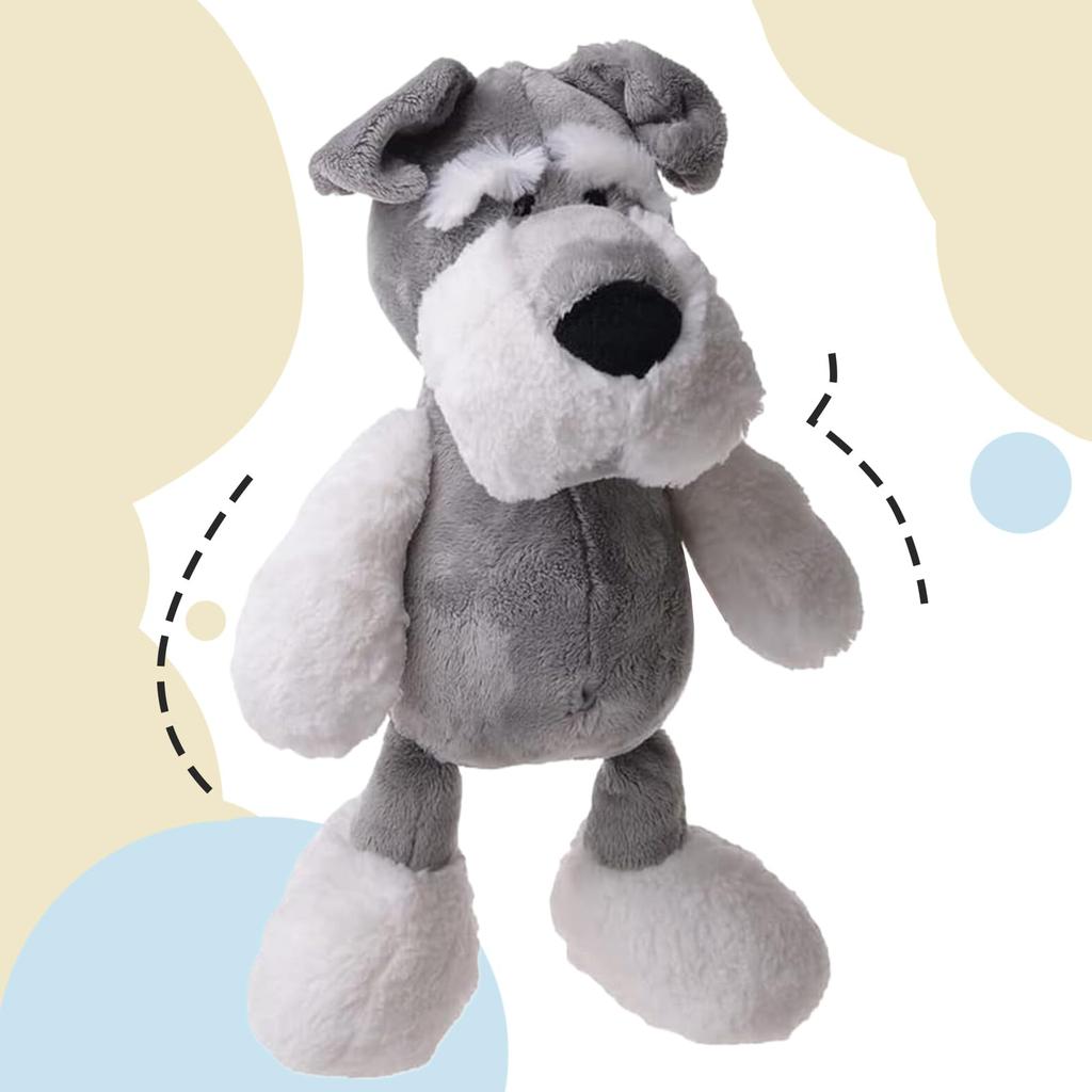 Schnauzer Plush Realistic Body Cute Soft and Perfect for or as a Nap Pillow for Sewn Decorative Gift Dog, Pillow, Animal, Fluffy, Soothing, Christmas,
