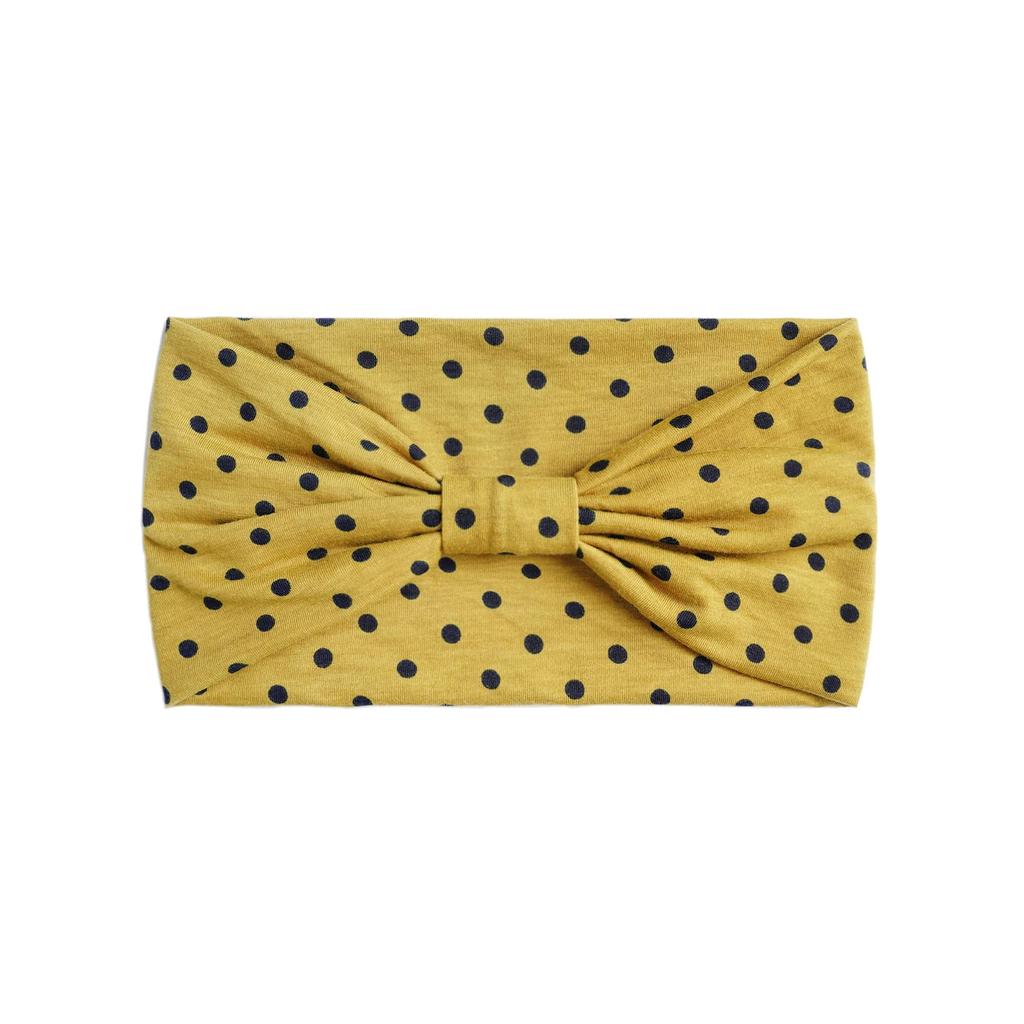 Wide Headbands for Women Polka Dots Knotted Turban Headwrap Elastic Yoga Workout Head Bands Boho Cotton Bandana Non Slip Hairbands Hair Accessories