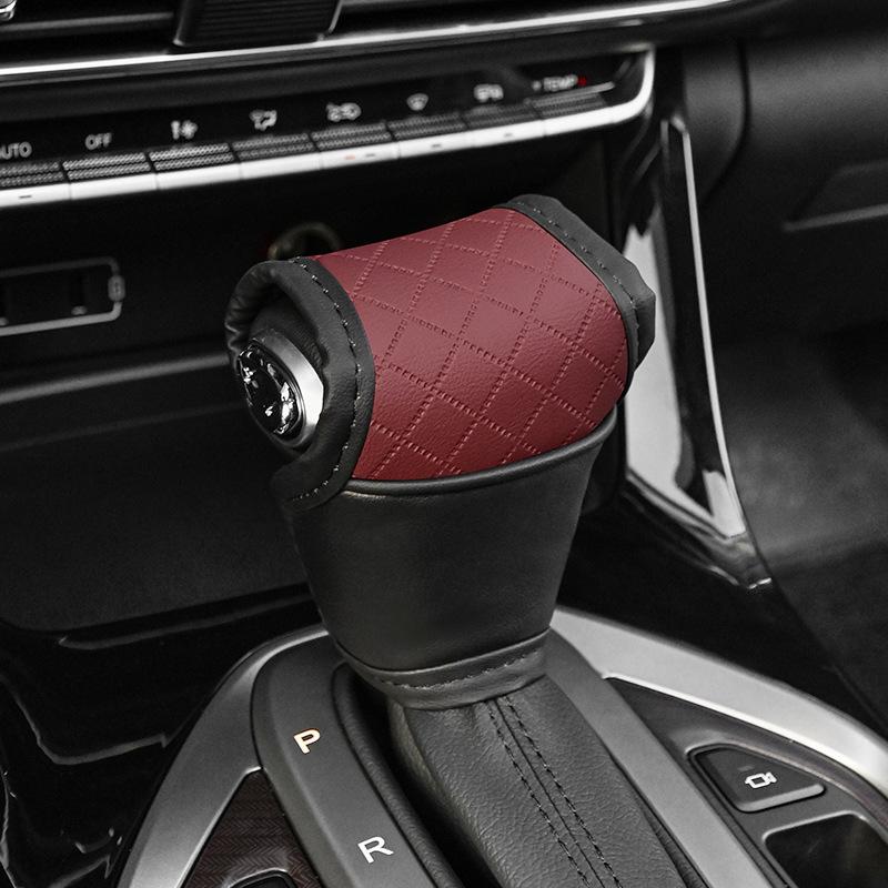 1 Pieza Cuero PU Antideslizante a Prueba de Polvo Protector de Pomo de Palanca de Cambios Universal Cubierta de Palanca de Cambios de Coche Accesorios de Decoración Interior para Palanca de Cambios